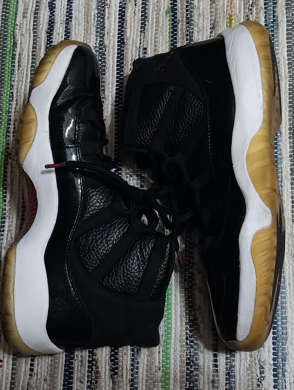 NIKE AIR JORDAN 11 Retro "72-10" Black Patent 378037-002 Sneaker Shoes Men SZ 12